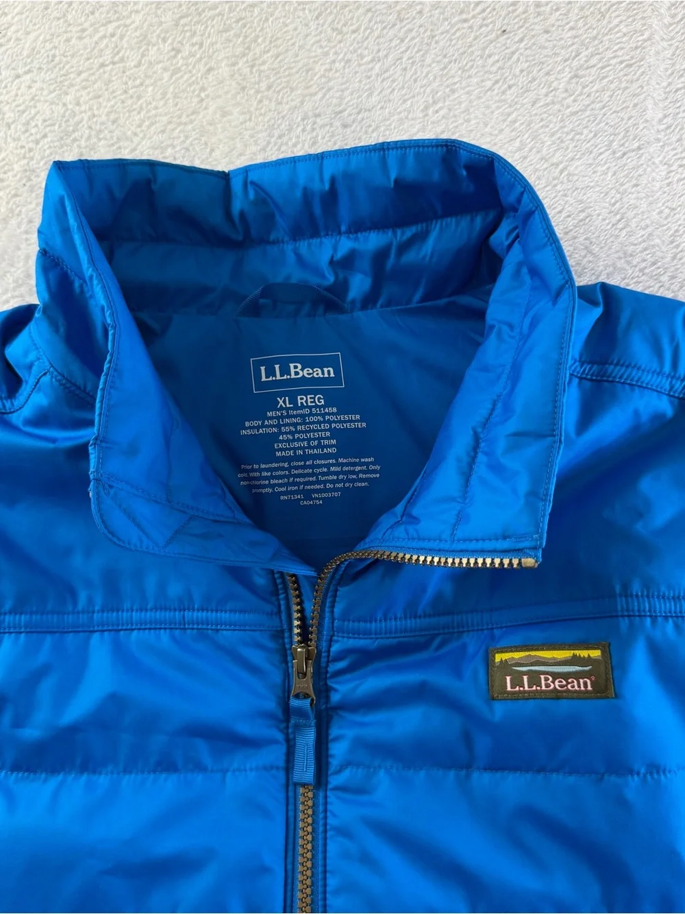 L.L.Bean Mountain Classic Puffer Vest Men XL Blue ColdShield Insulated